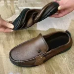 Mocassin homme cuir souple marron Dolcino – semelle ultra flexible