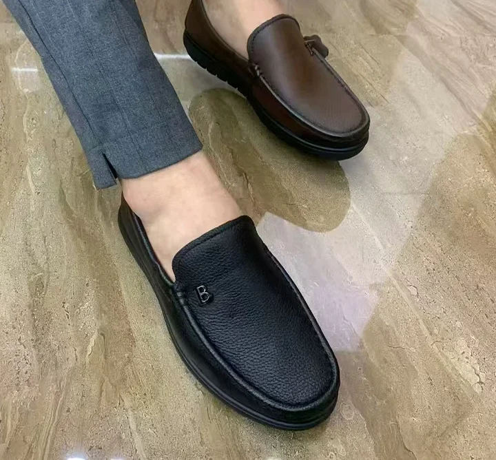 mocassins-homme-cuir-noir-marron-dolcino Mocassins homme cuir Dolcino noir et marron – look business