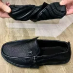 Semelle flexible antidérapante – mocassin cuir noir Dolcino