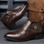 Bottine homme en cuir marron