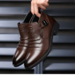 Bottine homme en cuir marron