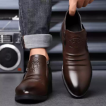 Bottine homme en cuir marron élégante avec fermeture zippée Dolcino