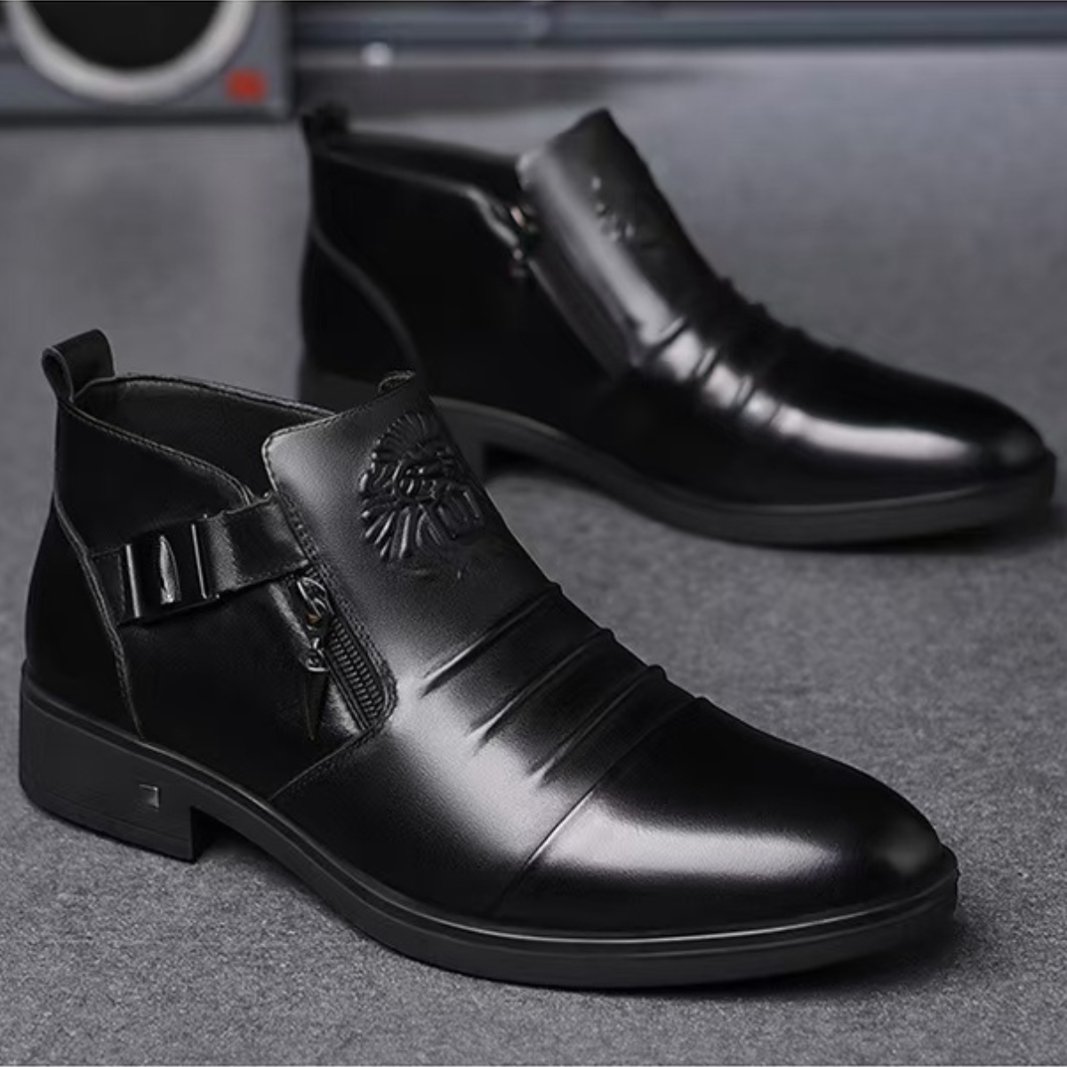 Bottine homme en cuir noir élégante Dolcino