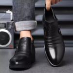 Bottine homme en cuir noir élégante avec fermeture zippée Dolcino