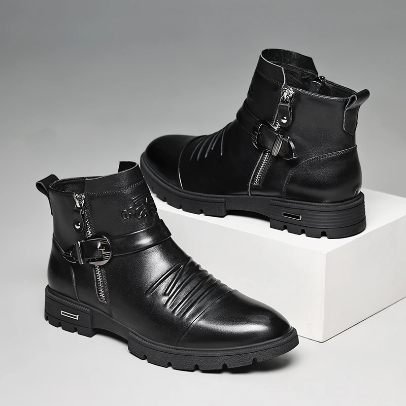 Bottines habillées homme avec fermeture éclair