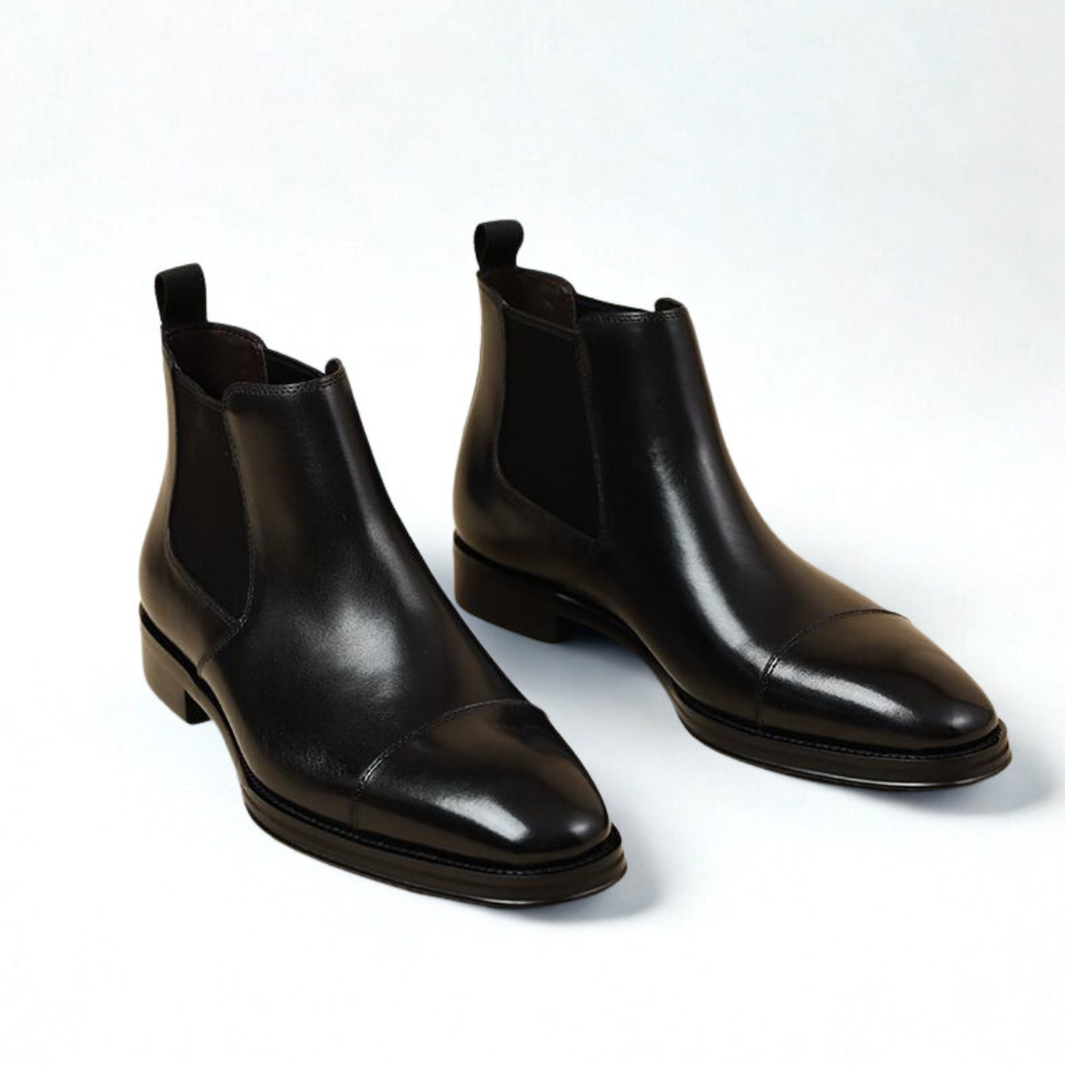 bottines-homme-noir-cuir-dolcino Bottines Chelsea homme en cuir noir élégantes et modernes Dolcino