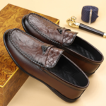 Chaussure cuir marron élégante pour homme