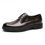 Derby homme cuir marron vue latérale élégante Dolcino