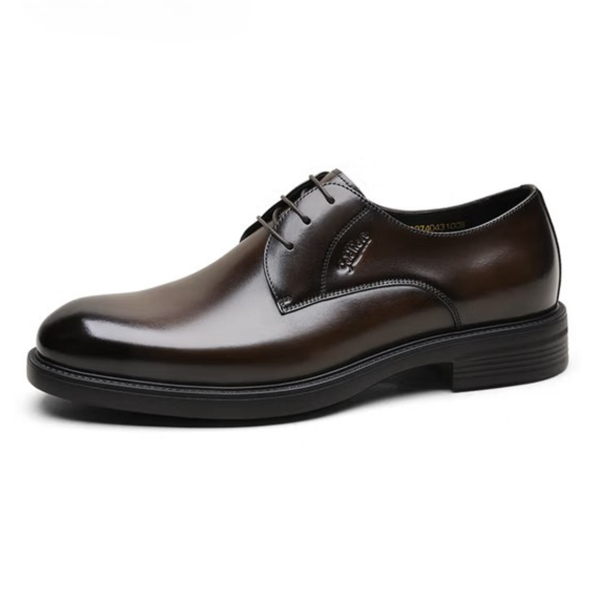 Derby homme cuir marron vue latérale élégante Dolcino