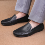 Chaussures homme cuir noir mocassin Dolcino – style raffiné