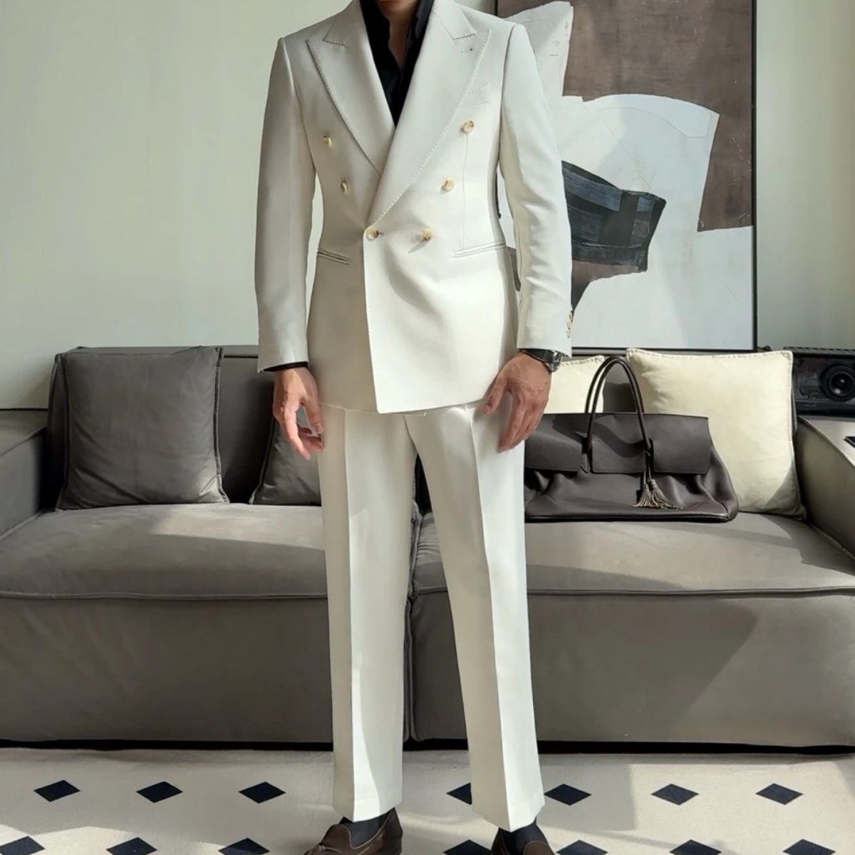 costume-homme-blanc-class-dolcino Costume blanc élégant pour occasions spéciales Dolcino