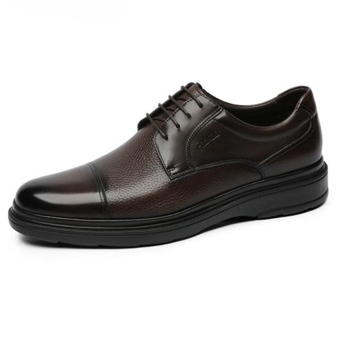 Chaussures derby homme cuir véritable noir confort semelle épaisse