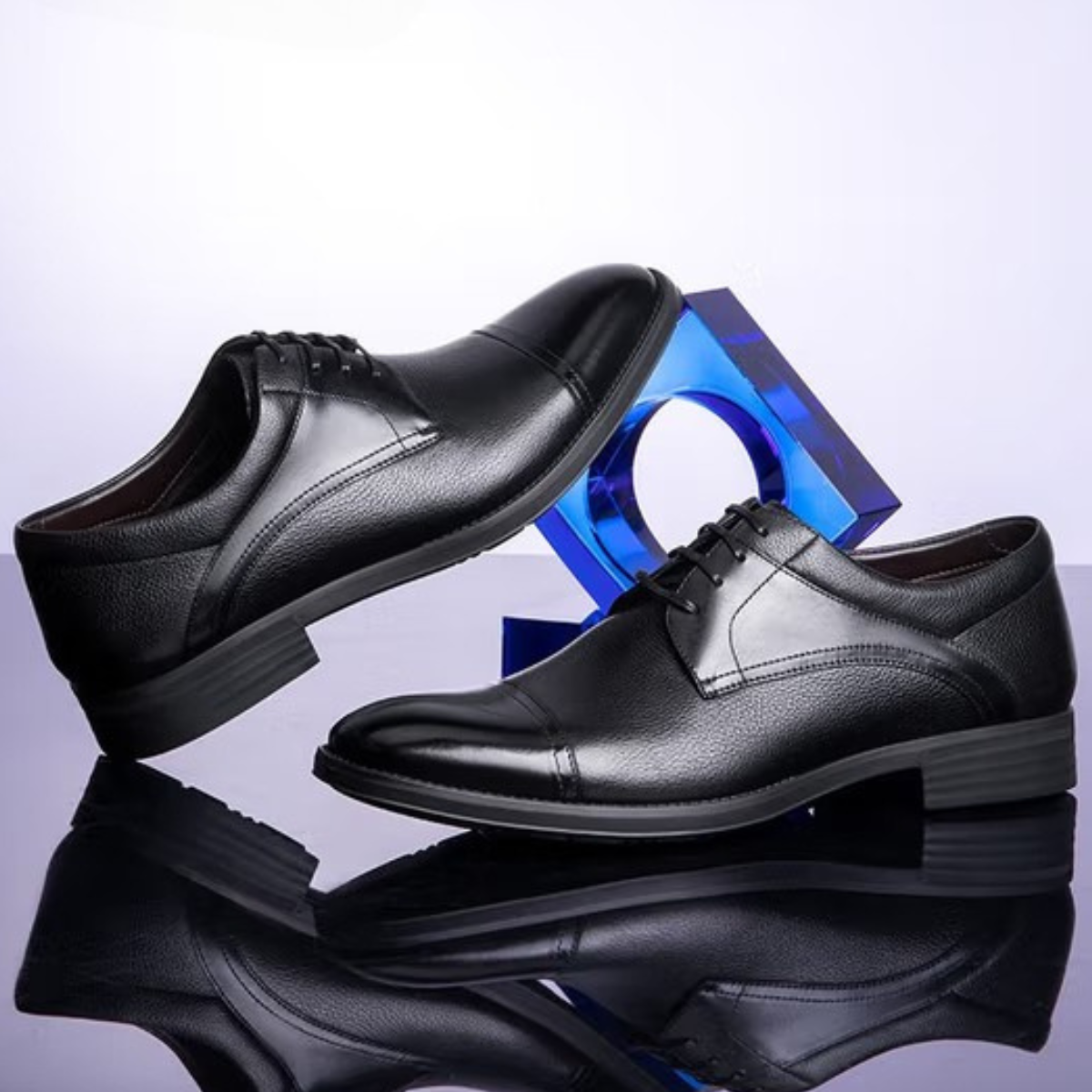 Derby en cuir marron pour homme