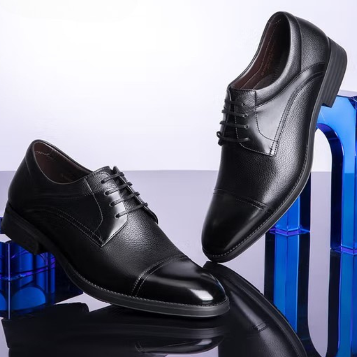 Derby en cuir marron pour homme