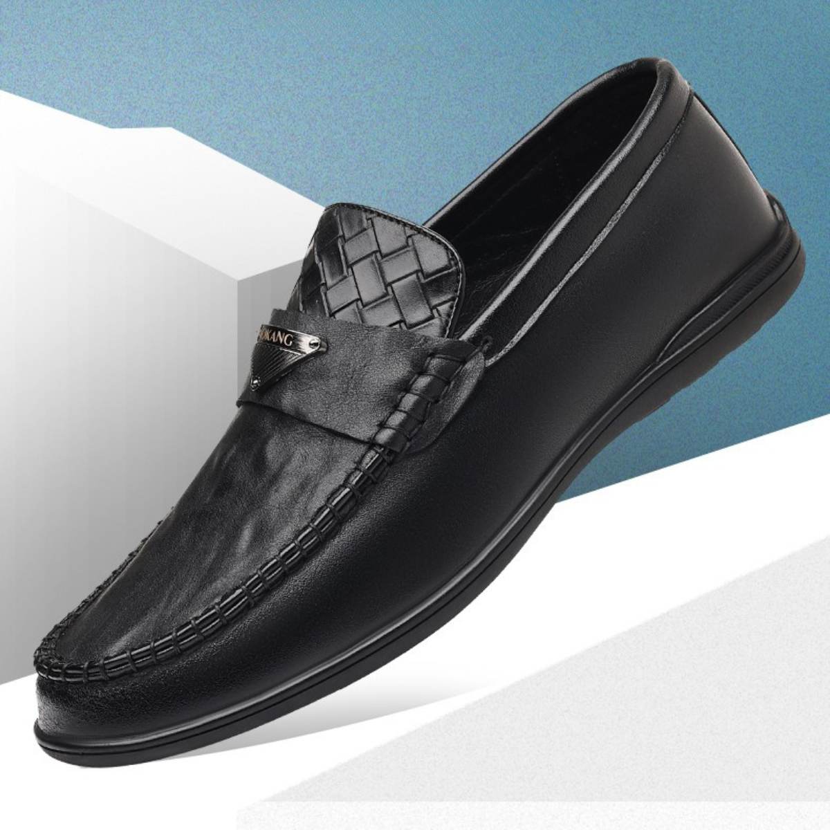 Mocassin cuir noir style business chic