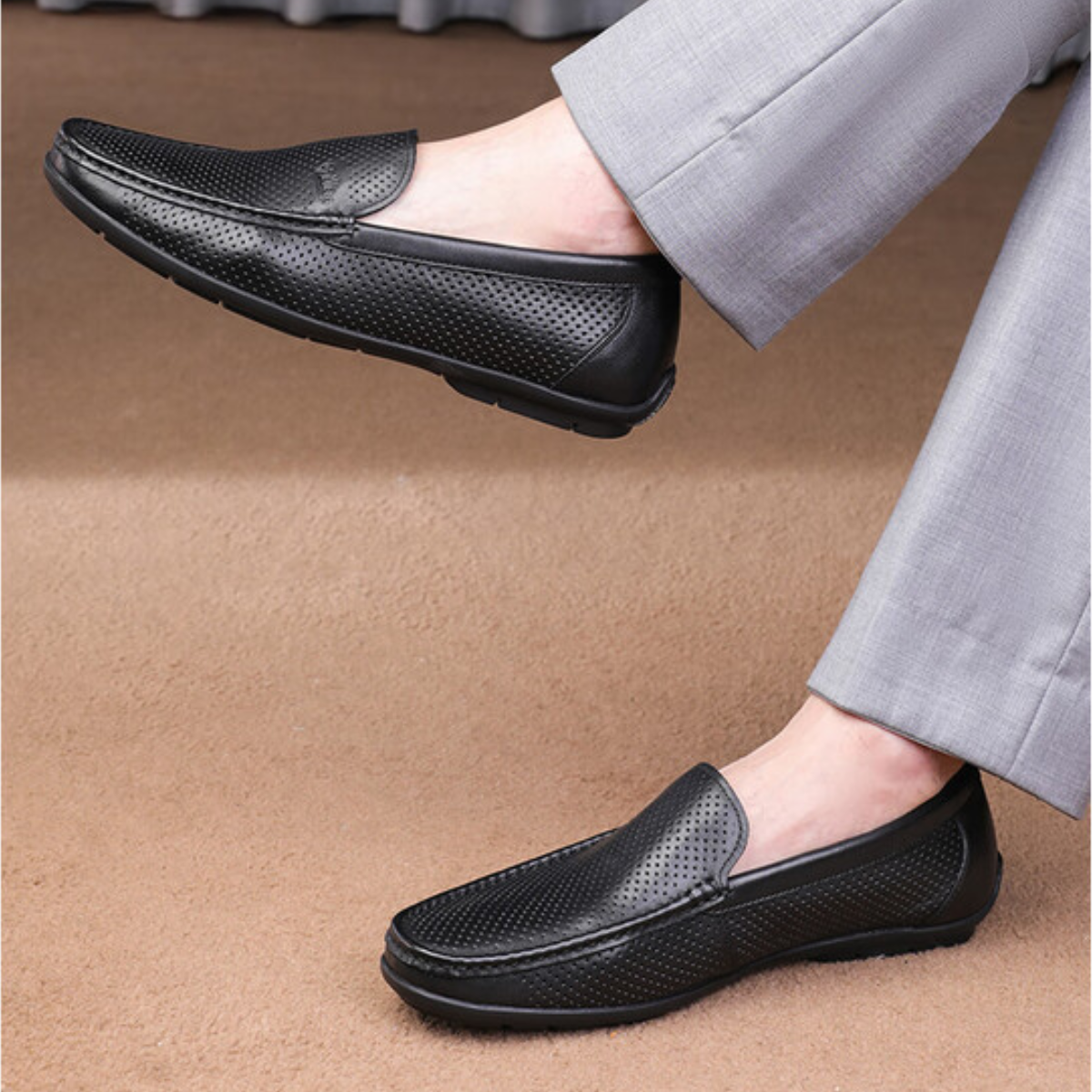 mocassin-cuir-noir-homme-elegant-dolcino Mocassin cuir noir homme élégant Dolcino