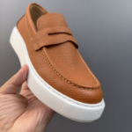 Mocassin cuir tabac homme Milano vue latérale élégante