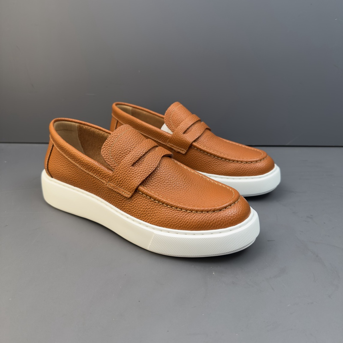 mocassin-homme-cuir-Tabac-milano Mocassin homme cuir tabac Milano style chic marocain