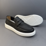 Mocassin cuir noir homme Milano vue du dessus