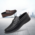 Mocassins homme Dolcino disponibles en cuir noir et marron