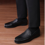 chaussures homme en cuir noir élégant