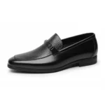 Mocassins classiques homme cuir noir avec boucle intemporelle