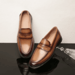 Chaussure homme en cuir camel véritable Dolcino avec finition soignée