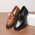 Chaussure homme Dolcino en cuir véritable noir et camel au style raffiné