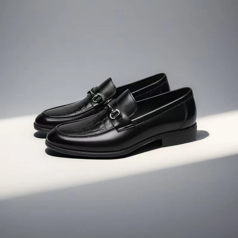 Chaussure mocassin homme noir en cuir véritable Dolcino