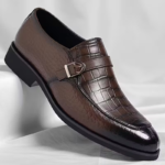 Mocassin homme en cuir véritable marron effet croco Dolcino