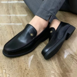 Mocassin homme noir chic en cuir moderne Dolcino