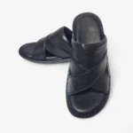 Sandale homme noire avec brides croisées style moderne