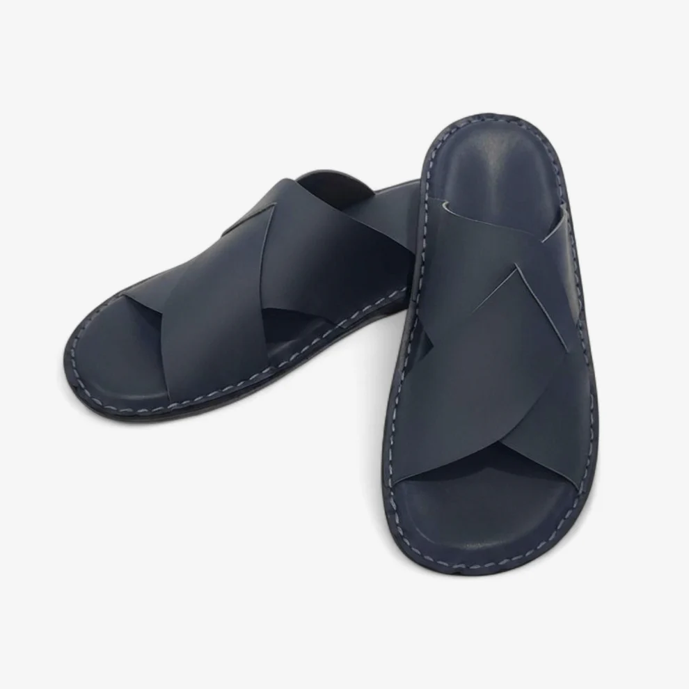sandales homme cuir bleu foncé style moderne
