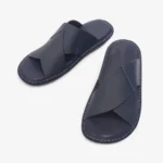 sandales homme cuir bleu vue côté confortable