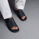 sandales homme cuir noir portées style été