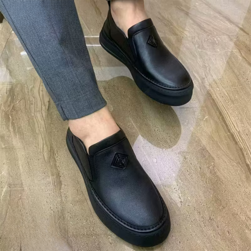 mocassins-homme-cuir-veritable-noir-double-dolcino Mocassins cuir homme noir Dolcino au design élégant et confortable