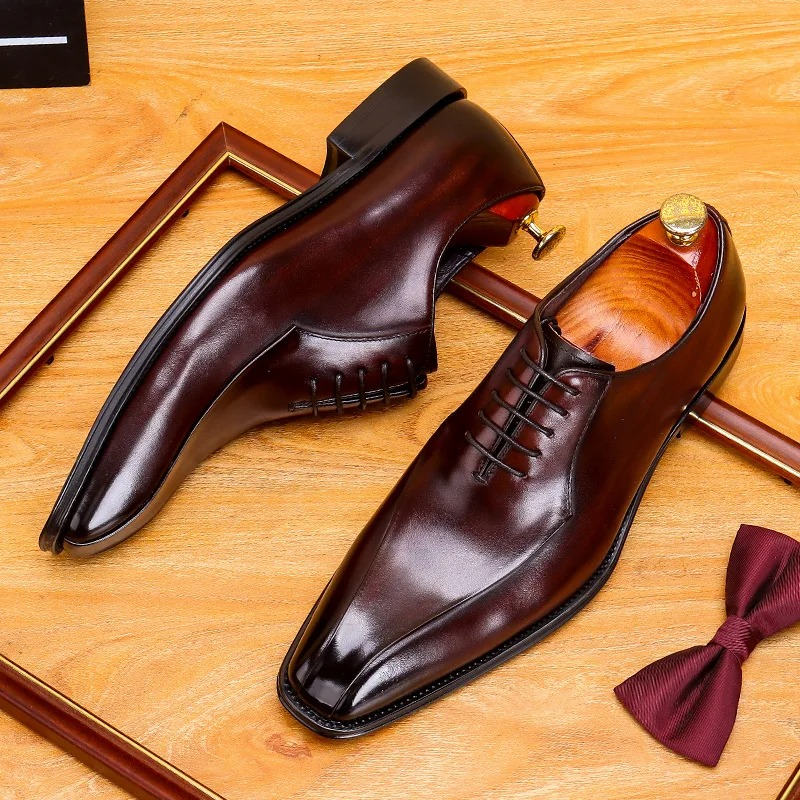 Chaussures classiques homme en cuir véritable bordeaux Dolcino